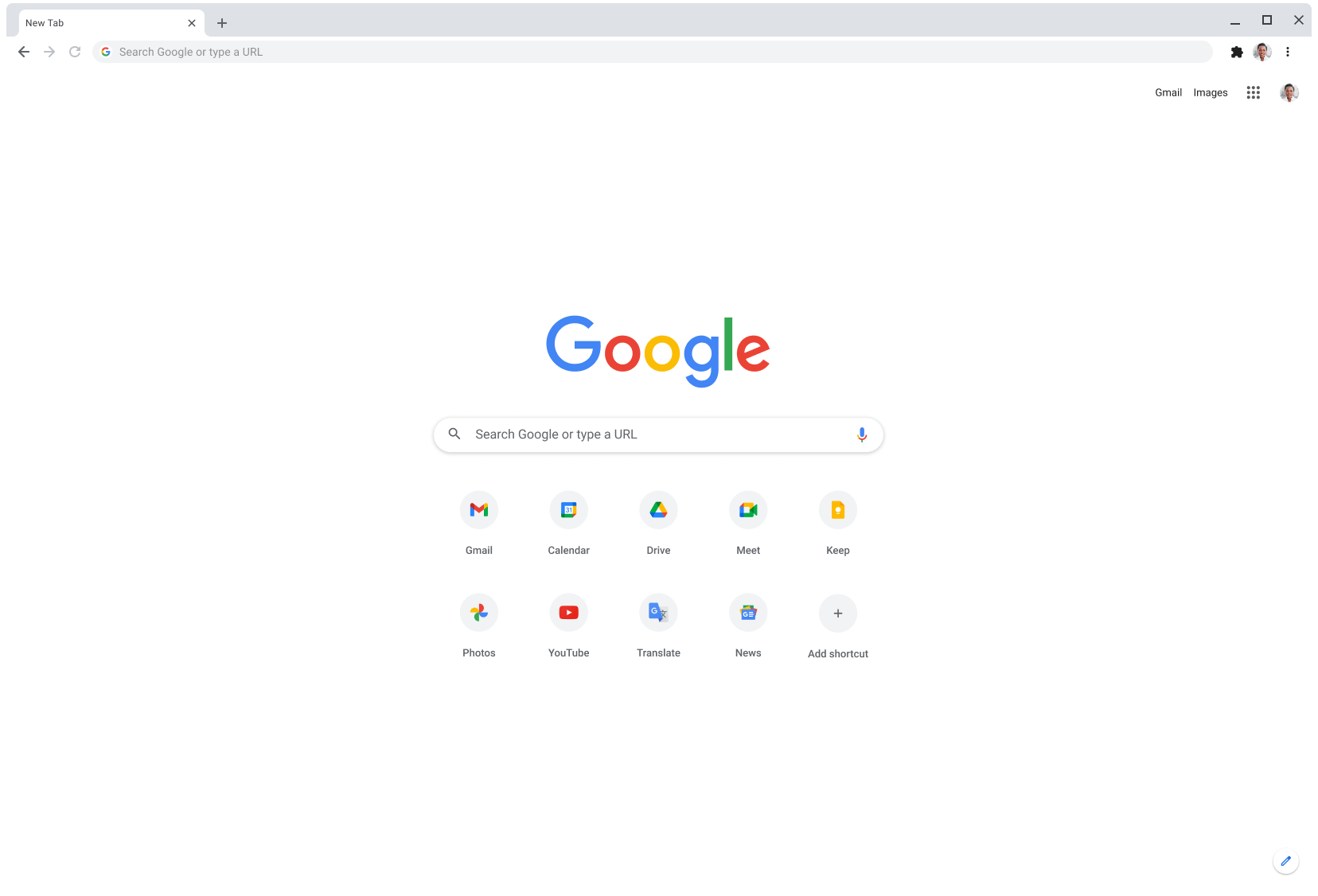Chrome browser window displaying Google.com.