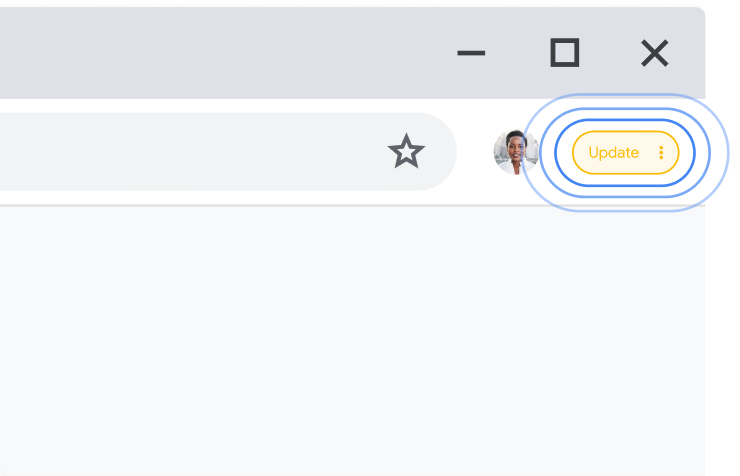 Applying a pending update Chrome UI alerting that there's a pending update