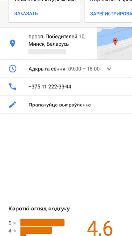 Пример профиля компании для пекарни (основная информация)